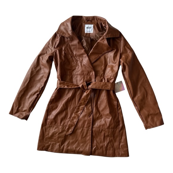 Miss Selfie women brown jacket size small Polyester - Picture 1 of 4